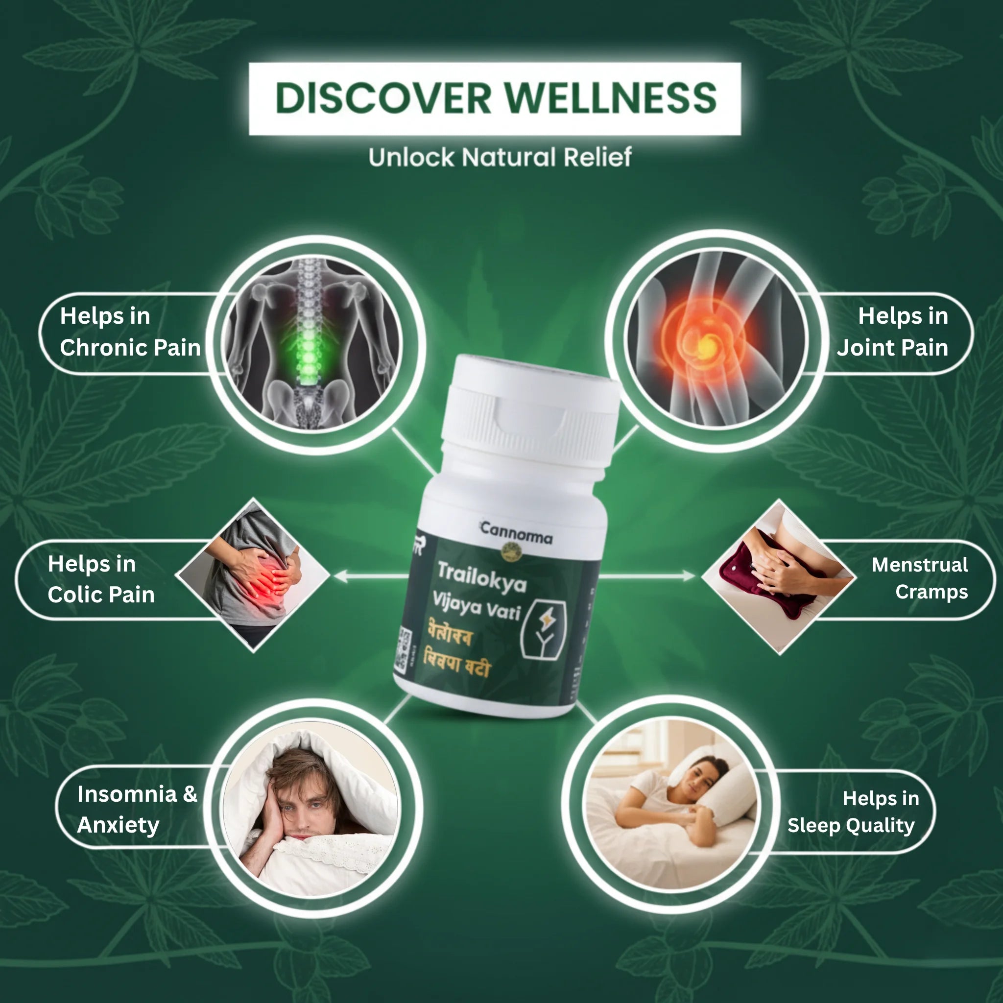 hemp product with wellness benefits on a green background