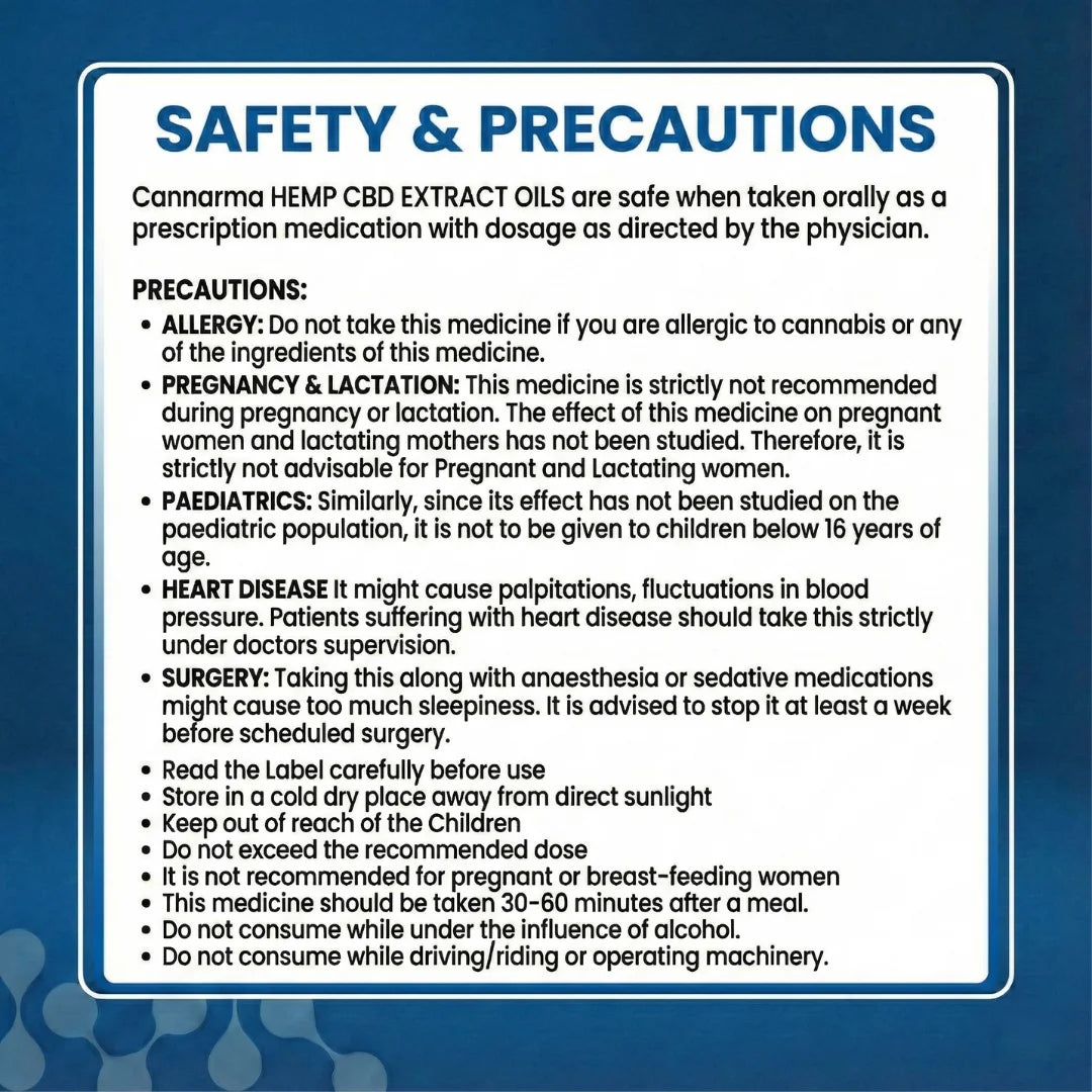 image showing Safety and precautions of cbd oil