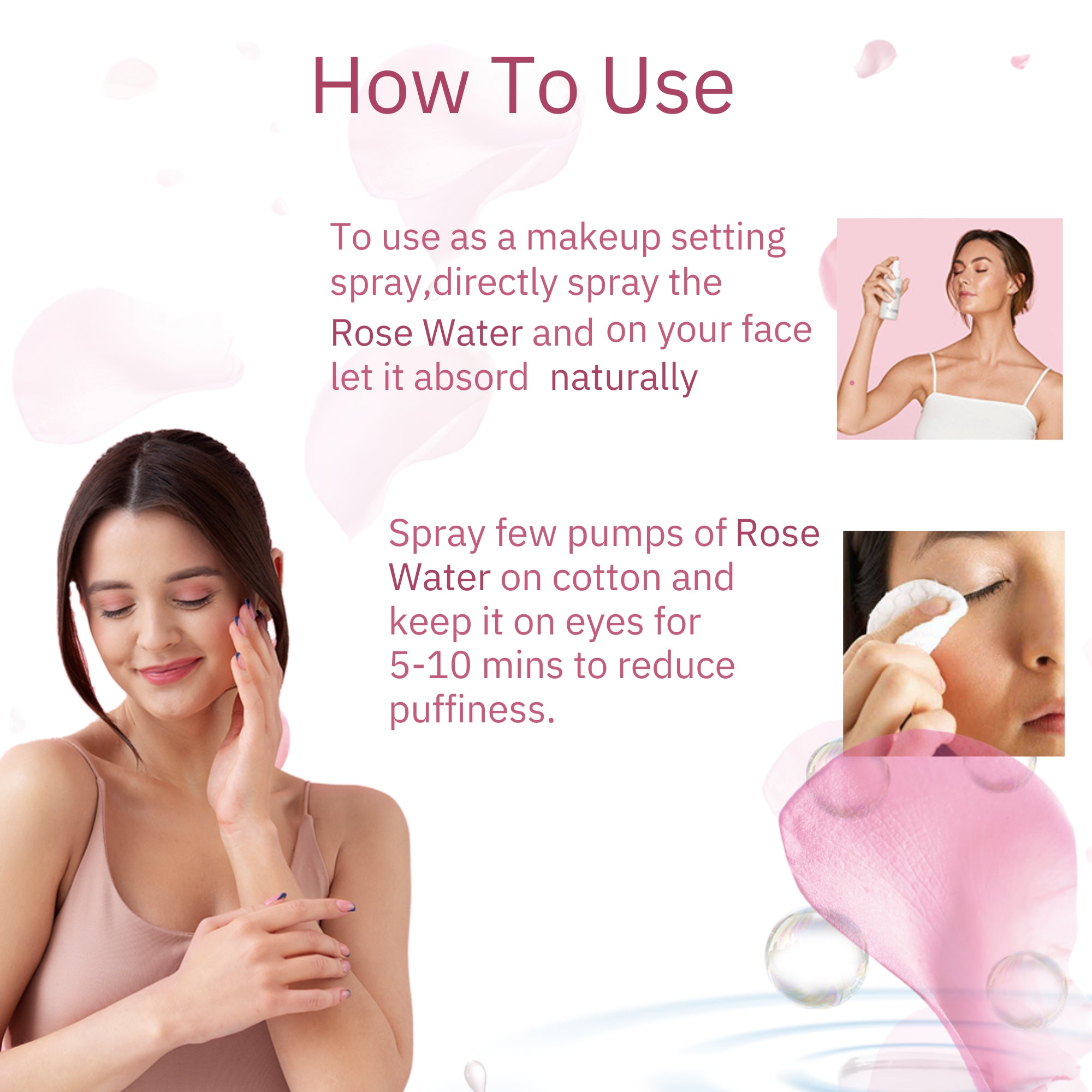Cannarma Rose Water Skin Care Spray for Makeup Setting and Reducing Puffiness