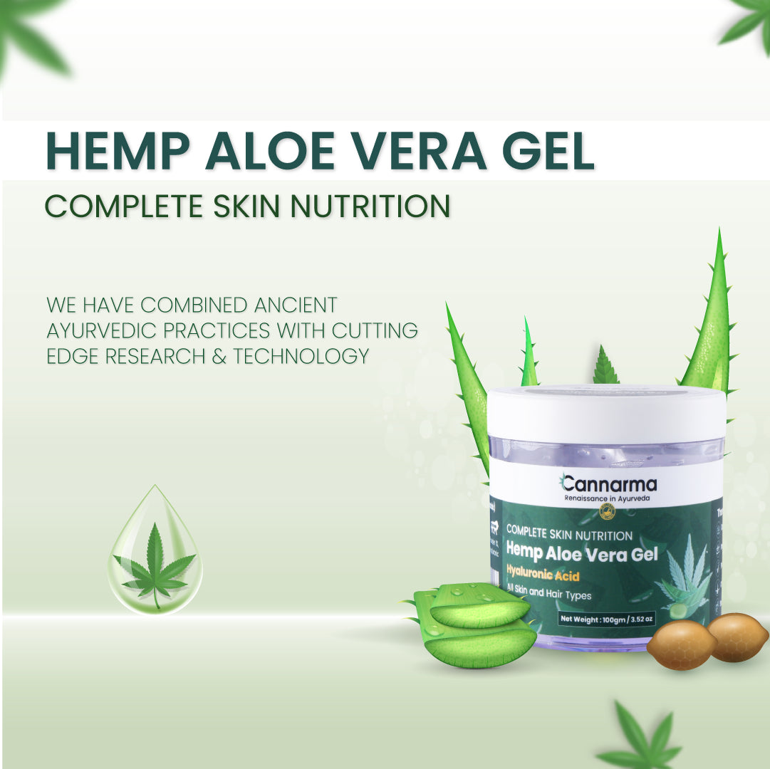 Cannarma Hemp Aloe Vera Gel for complete skin nutrition with hyaluronic acid for hydration