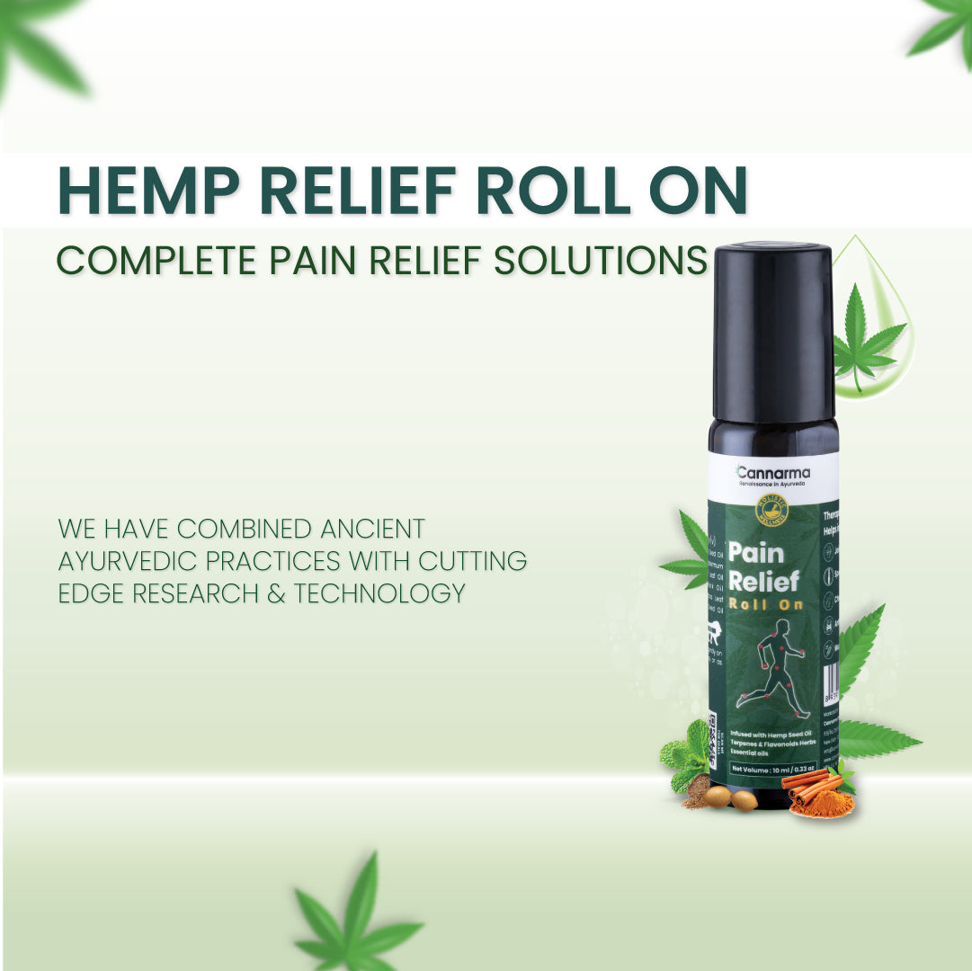 Cannarma Hemp Relief Roll On for complete pain relief using ancient Ayurvedic practices and modern technology