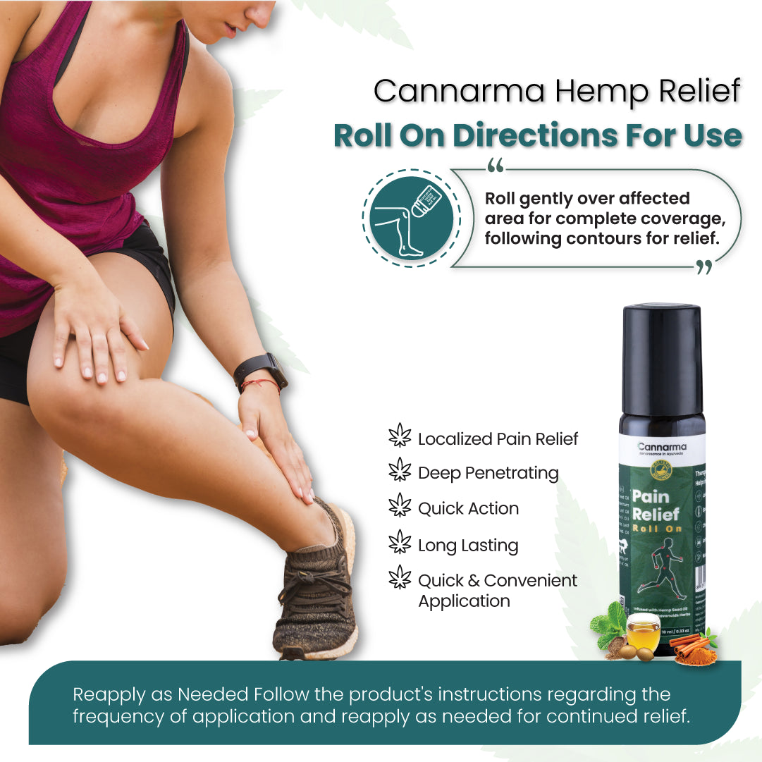 Cannarma Hemp Relief Roll On for localized pain relief with deep penetrating action and convenient application