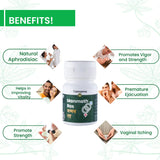 Cannarma Manmath Ras herbal supplement bottle promoting sexual wellness and vitality benefits