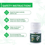 Cannarma Manmath Ras supplement bottle with safety instructions for optimal use and storage