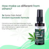 Cannarma Hemp Pain Relief Massage Oil for faster pain relief with ancient Ayurvedic formula.