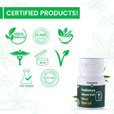 Cannarma Trailokya Vijaya Vati Pain Tablets in a white bottle with certification symbols and natural ingredients