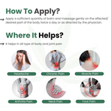 Cannarma Pain Balm for Body and Joint Pain Relief with Application Instructions and Pain Relief Areas