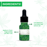 Cannarma Hemp Extract Oil in a dropper bottle with full spectrum cannabis leaf extract and MCT oil
