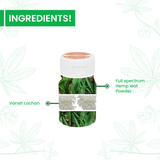 Cannarma Pain Tablet Bottle Featuring Full Spectrum Hemp Leaf Powder for Natural Relief