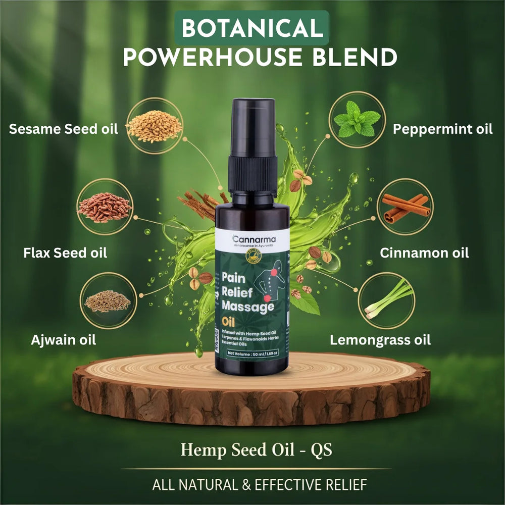 Hemp Pain Relief Massage Oil (50ml) image 3