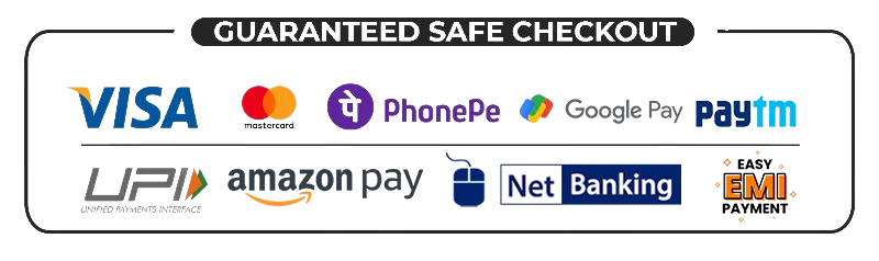 Guaranteed Safe Checkout with all secured payment gateways. 