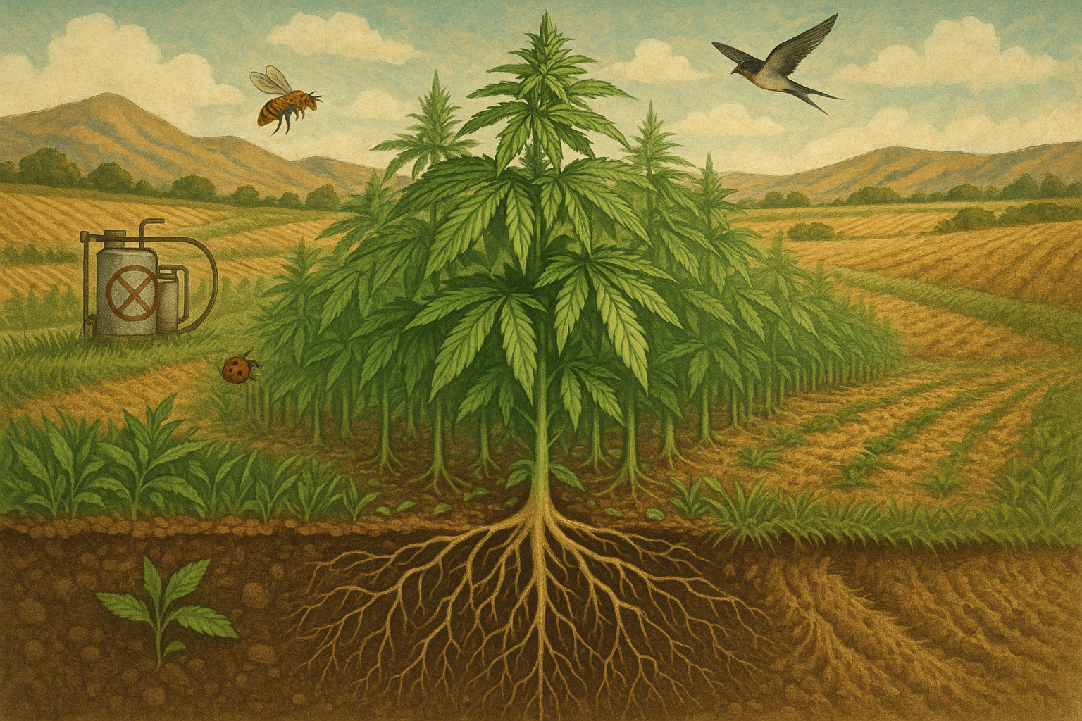 Built for Sustainability and Soil HealthHemp grows where other crops struggle. Thriving even on less fertile or barren lands, it requires no pesticides and very little intervention, making it a low-cost and eco-friendly choice. As it grows, hemp’s deep roots help rejuvenate the soil, prevent erosion, and leave the land healthier for the next planting cycle. Choosing hemp means choosing a crop that benefits not only your farm’s productivity but also the planet’s well-being.