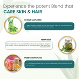 Cannarma Skin Care Product featuring Ghikur Leaf Juice, Hemp Seed Oil, and Rose Essential Oil for healthy skin and hair