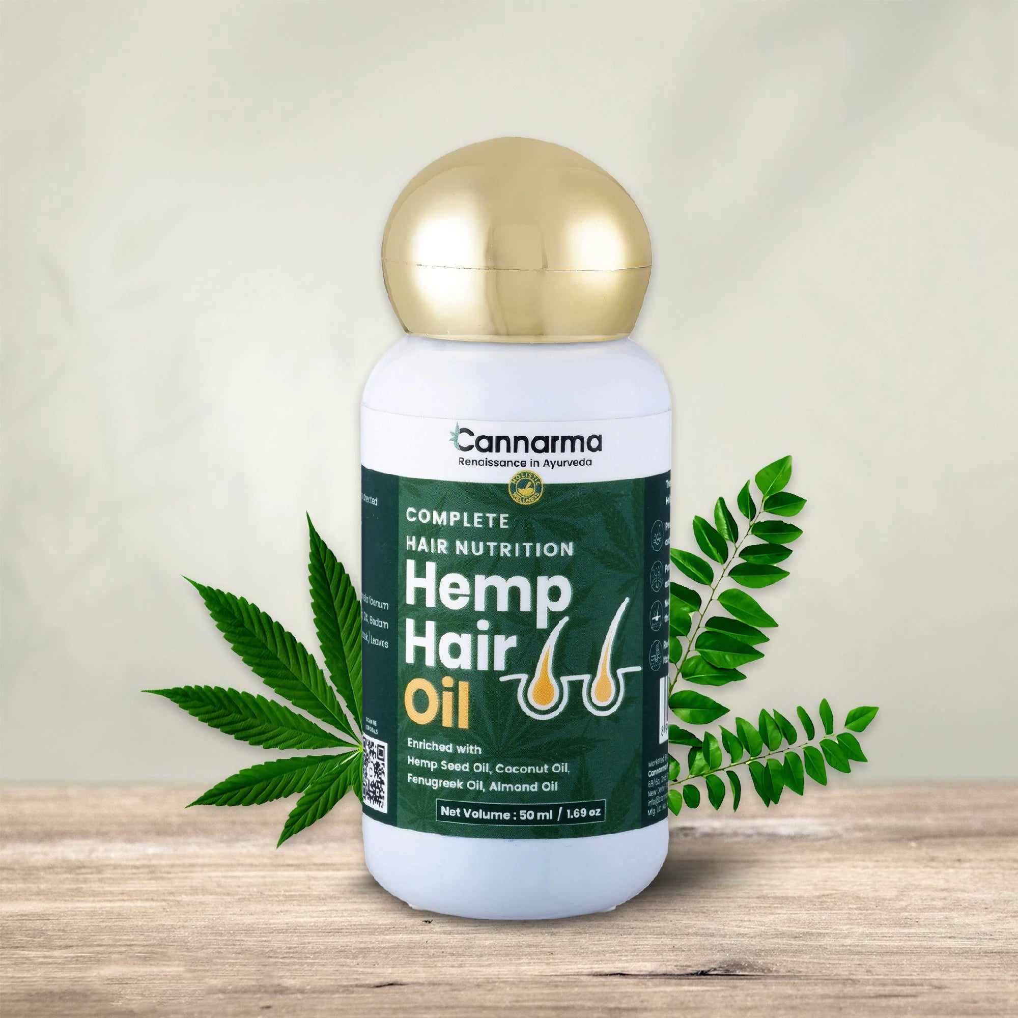 Cannarma Complete Hair Nutrition Hemp Hair Oil with Hemp Seed Oil and Coconut Oil for Healthy Hair
