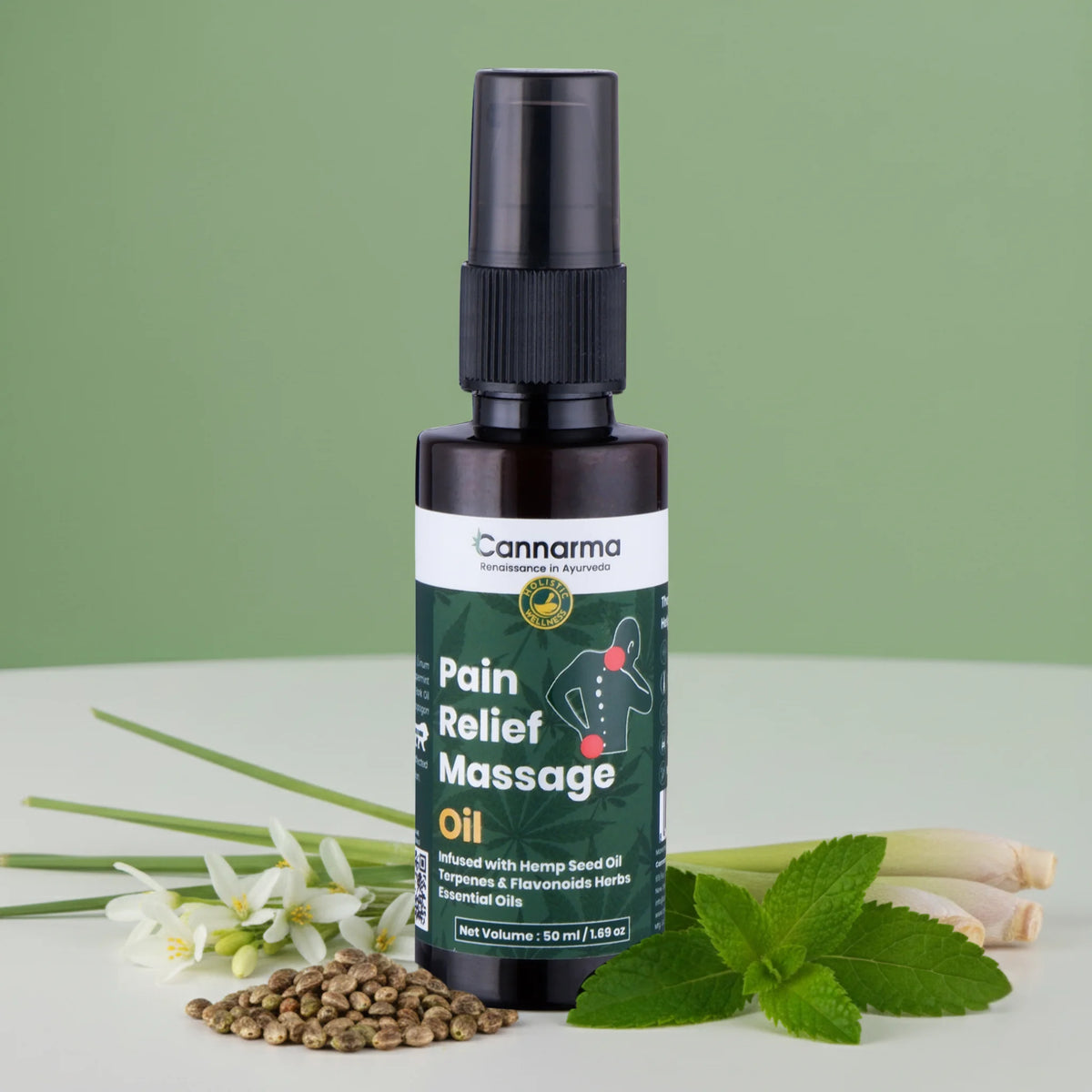 Hemp Pain Relief Massage Oil (50ml) image 1