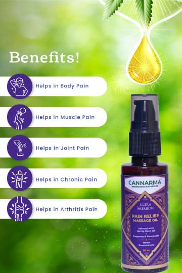 flyer showing benefits of cannarma hemp pain relief balm